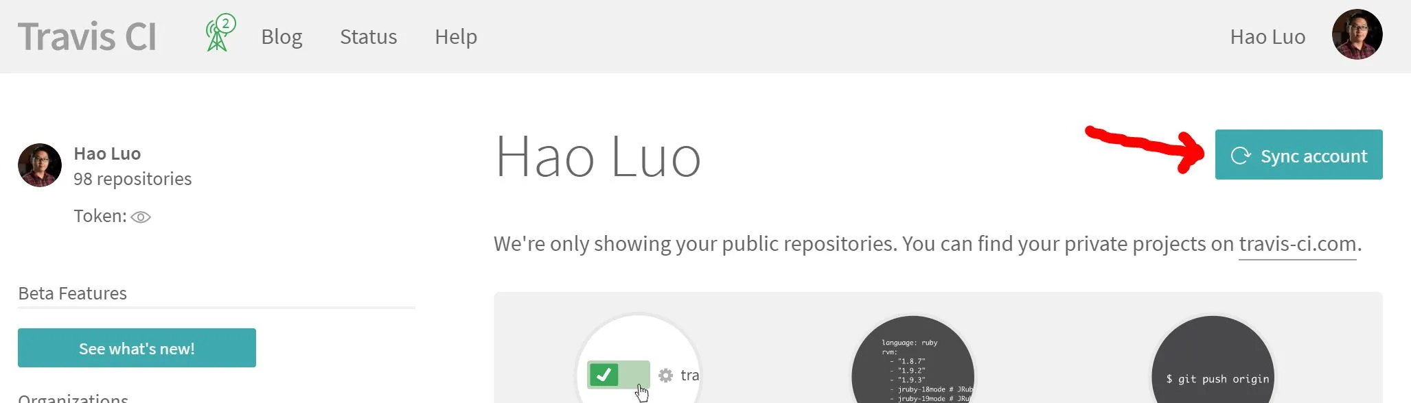 Sync Account on your Profile