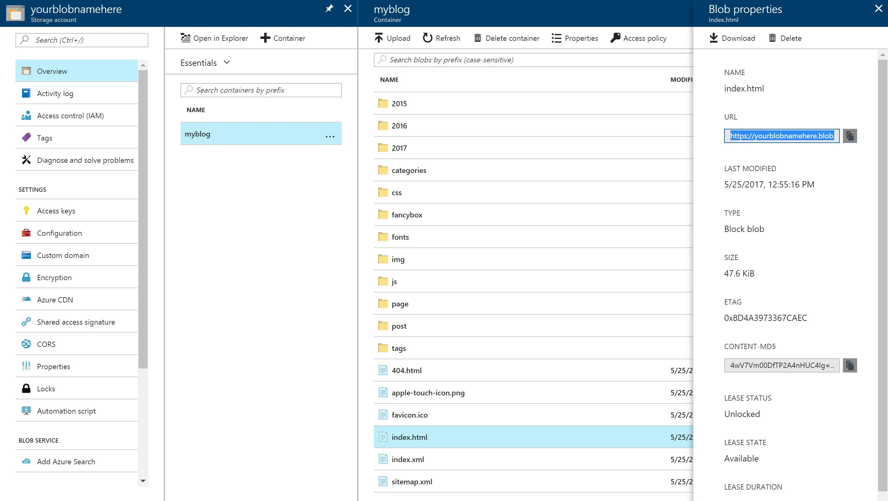 Verifying Files are in Blob Storage